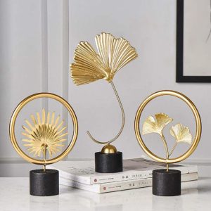 Elegante Metall-Deko-Set in Gold