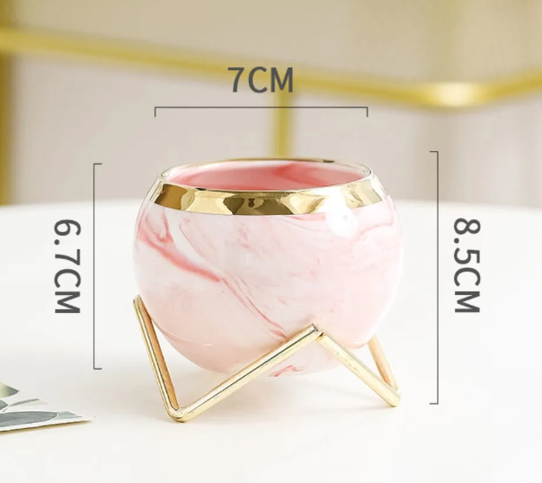 Keramik-Töpfe in Marmor-Optik | Modern&Gold | Deko-Übertöpfe – Bild 2