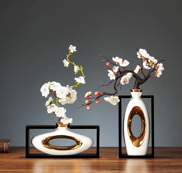Blumenvasen Designer-Set (weiß) – Eleganz für Ihr Zuhause