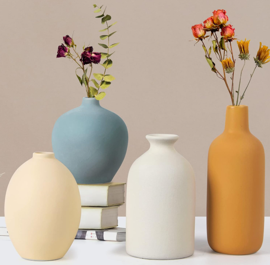 Mini-Keramikvasen Set 4-teilig Matt Boho Deko Mini